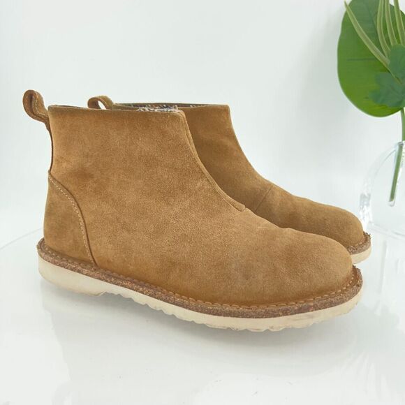 Birkenstock Melrose Ankle Boots Women's Size 37 6 Brown  Suede Leather Side Zip - Picture 2 of 16